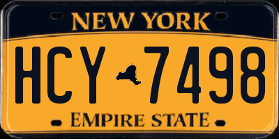 NY license plate HCY7498