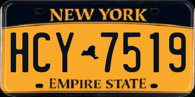 NY license plate HCY7519