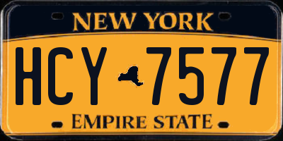 NY license plate HCY7577