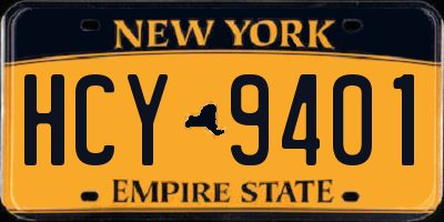 NY license plate HCY9401