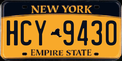 NY license plate HCY9430