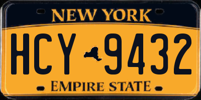 NY license plate HCY9432