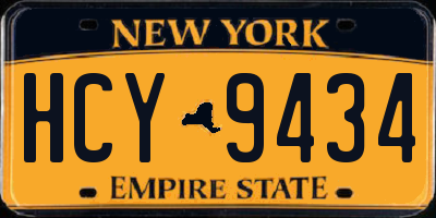 NY license plate HCY9434