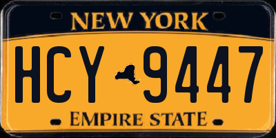 NY license plate HCY9447