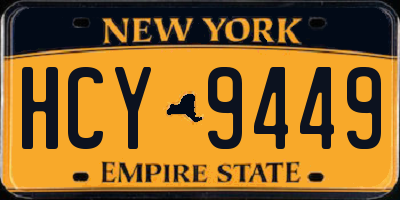 NY license plate HCY9449