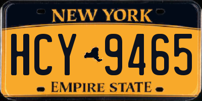 NY license plate HCY9465