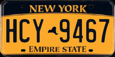 NY license plate HCY9467