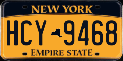 NY license plate HCY9468