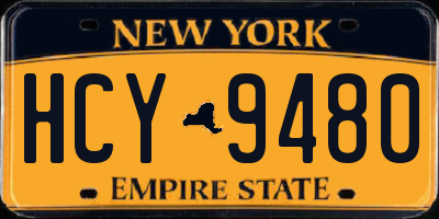 NY license plate HCY9480