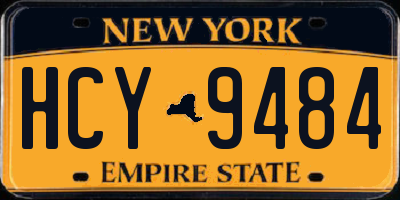 NY license plate HCY9484