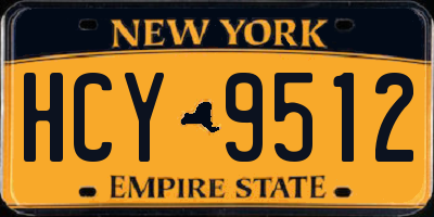 NY license plate HCY9512