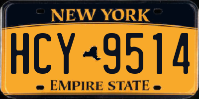 NY license plate HCY9514