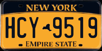 NY license plate HCY9519