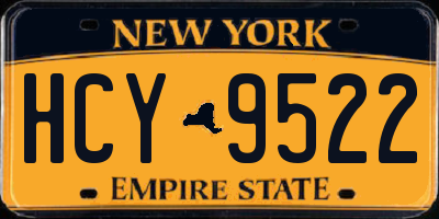NY license plate HCY9522
