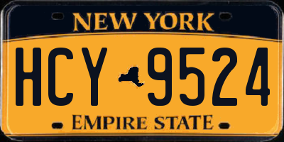 NY license plate HCY9524