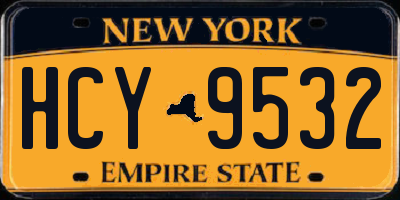 NY license plate HCY9532