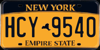 NY license plate HCY9540