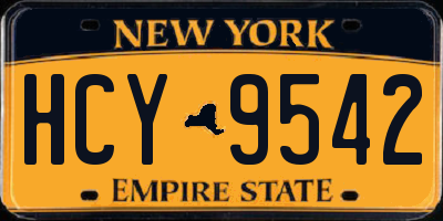 NY license plate HCY9542