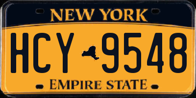 NY license plate HCY9548