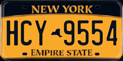 NY license plate HCY9554