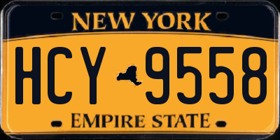 NY license plate HCY9558