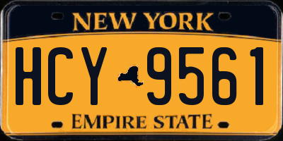 NY license plate HCY9561