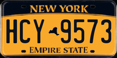 NY license plate HCY9573
