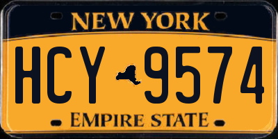 NY license plate HCY9574