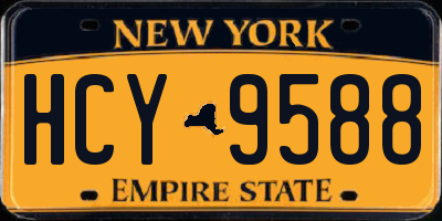 NY license plate HCY9588