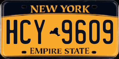 NY license plate HCY9609