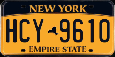 NY license plate HCY9610