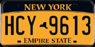 NY license plate HCY9613