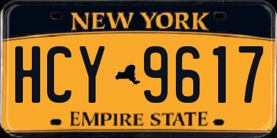 NY license plate HCY9617
