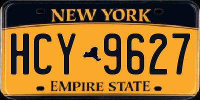 NY license plate HCY9627