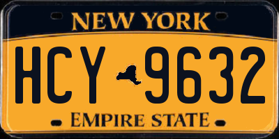NY license plate HCY9632
