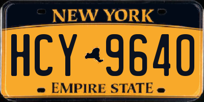 NY license plate HCY9640