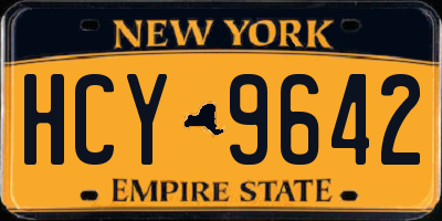 NY license plate HCY9642