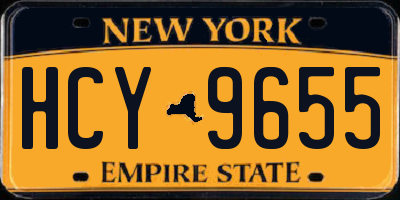 NY license plate HCY9655