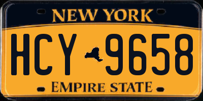 NY license plate HCY9658