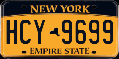 NY license plate HCY9699