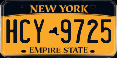 NY license plate HCY9725