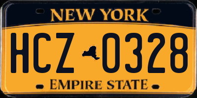NY license plate HCZ0328
