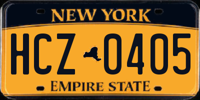 NY license plate HCZ0405