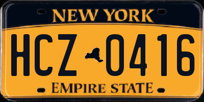 NY license plate HCZ0416