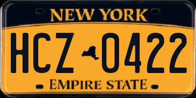 NY license plate HCZ0422