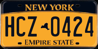 NY license plate HCZ0424