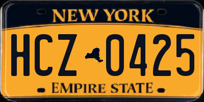 NY license plate HCZ0425