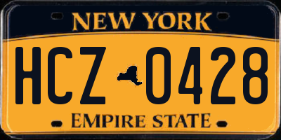 NY license plate HCZ0428