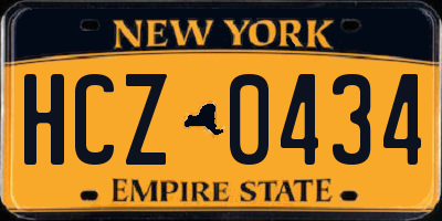 NY license plate HCZ0434