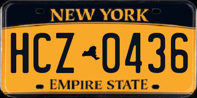 NY license plate HCZ0436